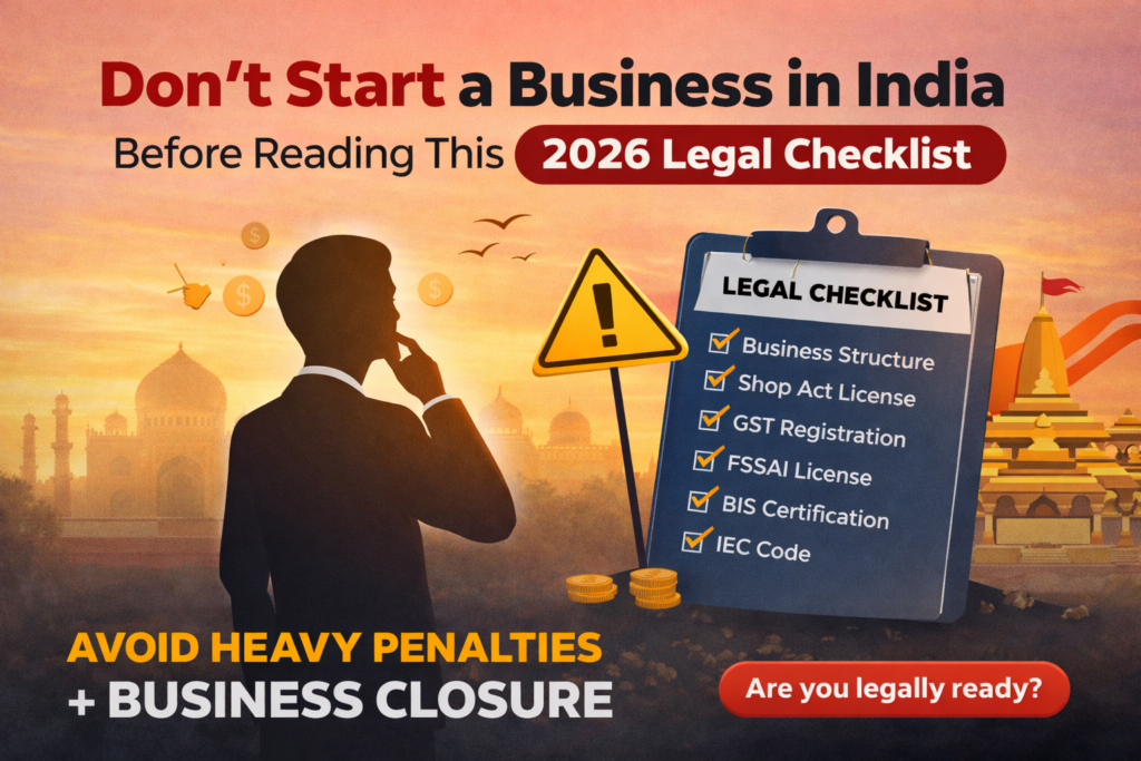 legal checklist for starting a business in India