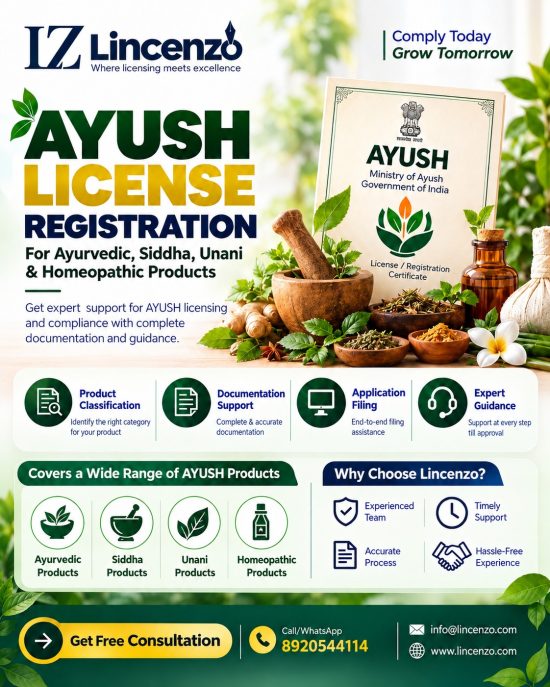 AYUSH License Registration for Ayurvedic, Siddha, Unani and Homeopathic Products